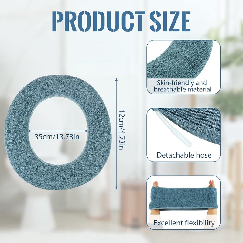 Kingdder 8 Pcs Toilet Seat Cover Washable for Bathroom Elongated Toilet Seat Cushion Pads Soft Stretchable Toilet Seat Warmer Thicker Easy Installation Commode Seat Cover Decors, 8 Colors(Flat) - Image 2